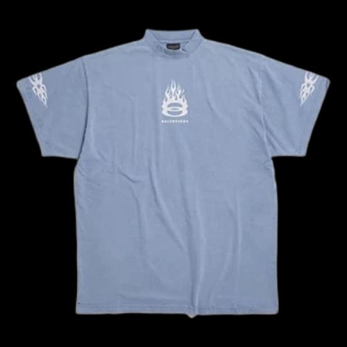Balenciaga Burning Unity T-shirt Oversized 'Light Blue'