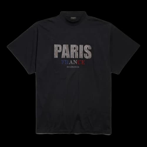 Balenciaga Paris Strass T-shirt Oversized 'Black' (Women's)