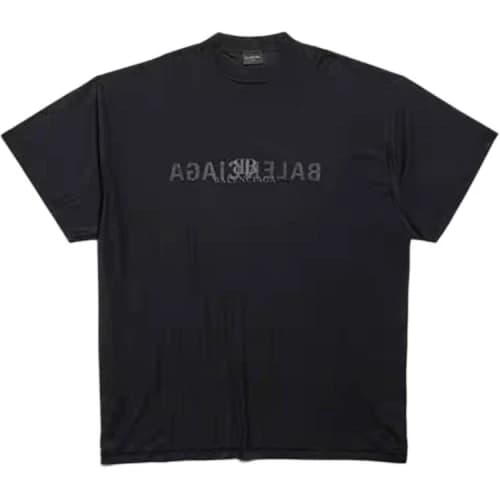 Balenciaga AI Logo Inside Out Oversized T-shirt 'Black'