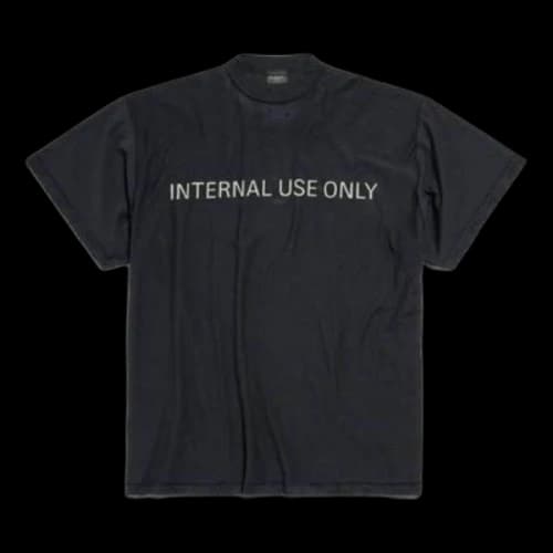 Balenciaga Internal Use Only Inside-out T-shirt 'Black'