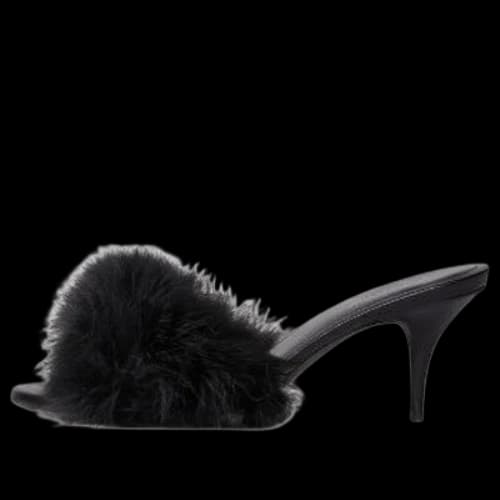 Balenciaga Boudoir 70mm Sandals 'Black Feathers' (Women's)