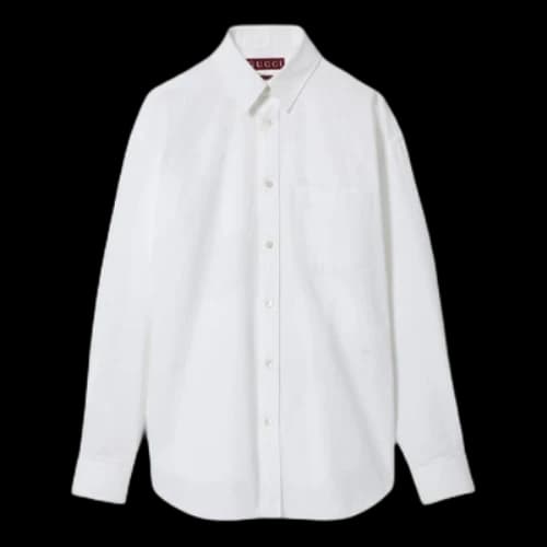 Gucci Detail Cotton Poplin Shirt 'White'