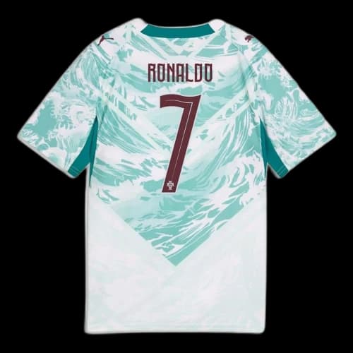 (GS) PUMA Cristiano Ronaldo Portugal 2026 Away Player Jersey 'PUMA White Green Lagoon'