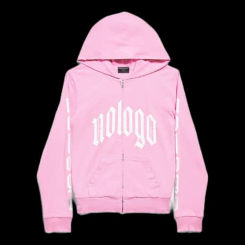 Balenciaga Nologo Zip-up Hoodie Small Fit 'Light Pink White' (Women's)