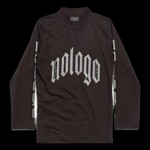 Balenciaga Nologo Long Sleeve T-shirt 'Black Grey' (Women's)