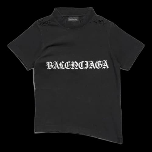 Balenciaga Gothic Type Shrunk T-Shirt 'Black White' (Women's)