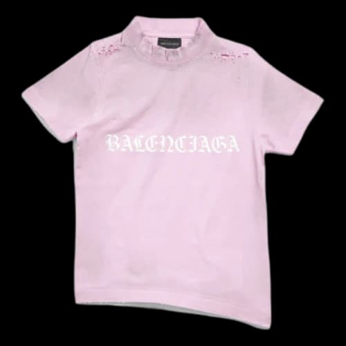 Balenciaga Gothic Type Shrunk T-Shirt 'Light Pink' (Women's)