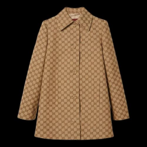 Gucci GG Canvas Coat 'Beige Brown' (Women's)