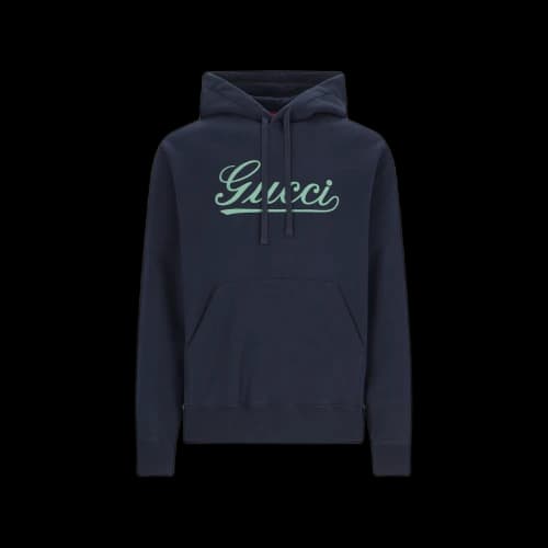 Gucci Logo Hooded Sweatshirt Blue