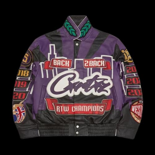 Corteiz 5 Year Leather Jacket 'Black'