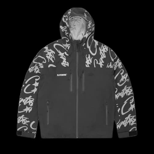 Corteiz Elitework Waterproof Shell Jacket 'Black'