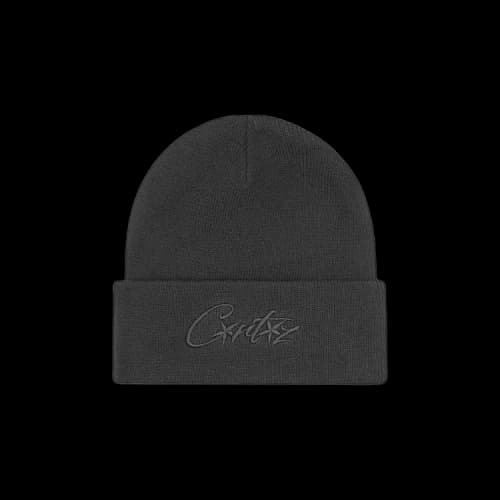 Corteiz Allstarz Folded Beanie 'Triple Black'