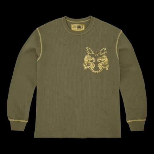 Corteiz Tiger Contrast Waffle Long-Sleeve 'Khaki'
