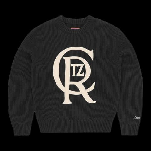 Corteiz Crest Knit Sweater 'Black'