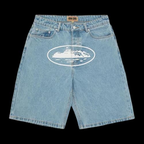 Corteiz Alcatraz Baggy Denim Shorts 'Stonewash'