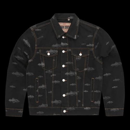 Corteiz Alcatraz Pattern Denim Jacket 'Black'