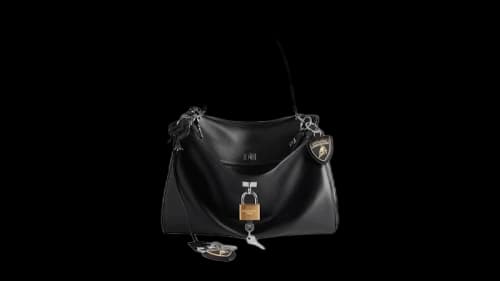 Balenciaga Automobil Lamborghini Rodeo Large Charm Bag Black