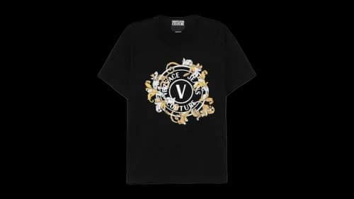 Versace Jeans Couture Regular Fit Cotton T-shirt Black