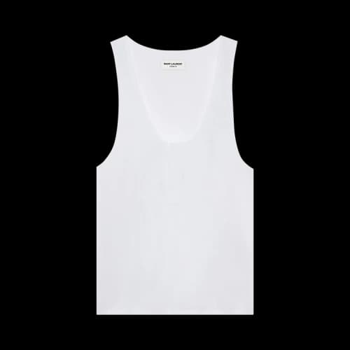 Saint Laurent Henley Tank 'Blanc'