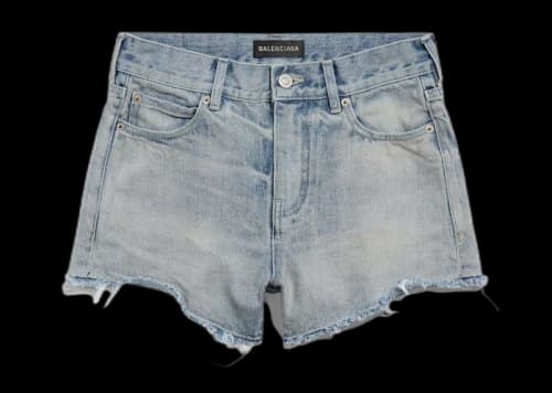 Balenciaga Women's Mini Shorts Light Blue