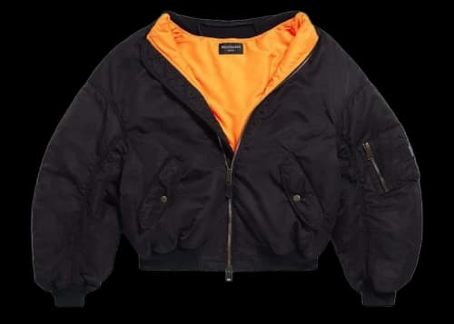 Balenciaga Off Shoulder Bomber Black