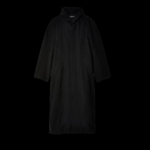 Balenciaga Raglan Hooded Coat Black