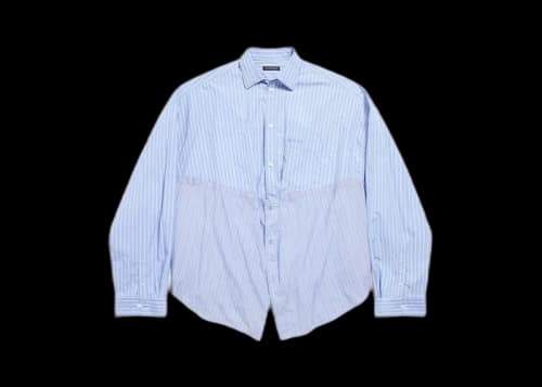 Balenciaga Cut Up Shirt Blue/White