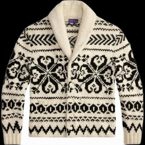 Ralph Lauren Purple Label shawl-collar jacquard cardigan