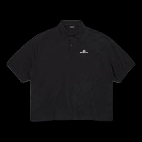 Balenciaga Bb Classic Polo Shirt Oversized 'Black'
