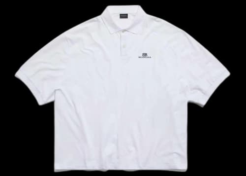 Balenciaga Men's BB Classic Oversized Polo White