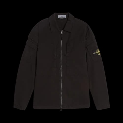 STONE ISLAND Stretch Overshirt 'Black'