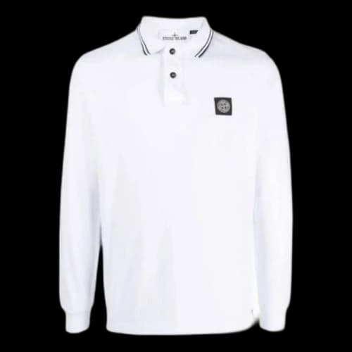 STONE ISLAND Logo Polo Shirt 'White'