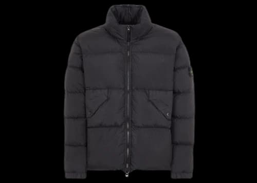 Stone Island Garment Dyed 40623 Crinkle Reps Recycled Nylon Jacket Black