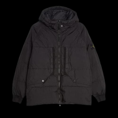 Stone Island Crinkle Reps Hooded Down Jacket 'Black'