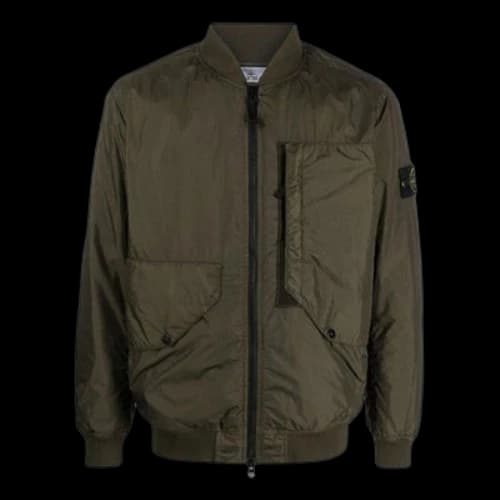 STONE ISLAND Plain Logo Down Jackets 'Olive Green'