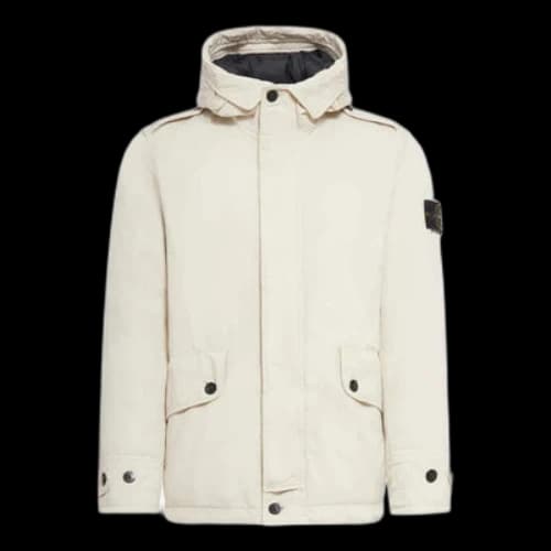 STONE ISLAND High-neck Hooded Jacket 'Plaster'