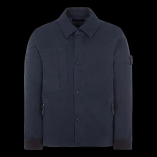STONE ISLAND Compass-Patch Button-Up Down Shirt 'Navy'