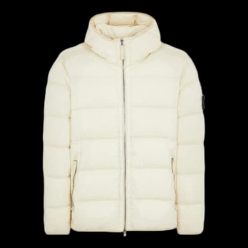 STONE ISLAND Compass Patch Zip-Up Puffer Jacket 'Beige'