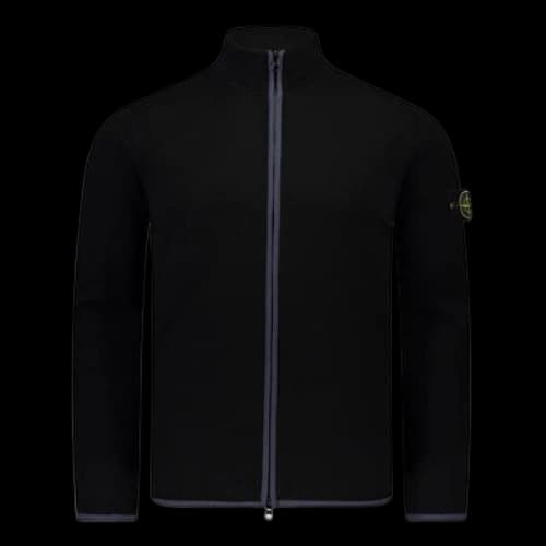 STONE ISLAND Logo Patch Zipped Jumper 'Black'