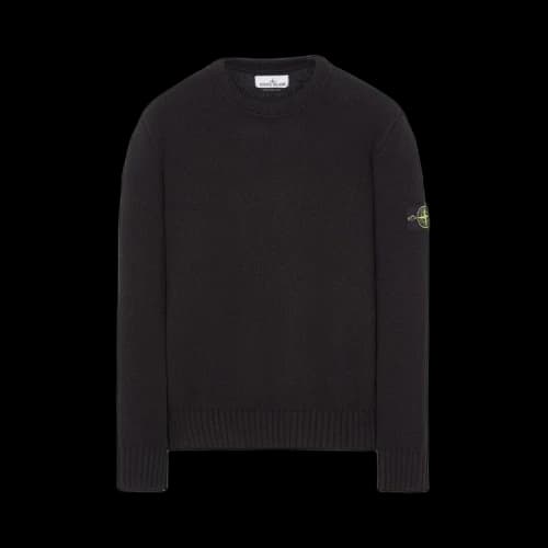 Stone Island Logo Patch Crewneck Jumper 'Black'