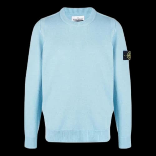 STONE ISLAND Logo Patch Knit Sweater 'Ocean Blue'