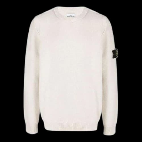 STONE ISLAND Logo Patch Knit Sweater 'Off-white'