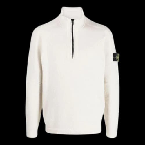 STONE ISLAND Wool Half-zip Sweatshirt 'Beige'