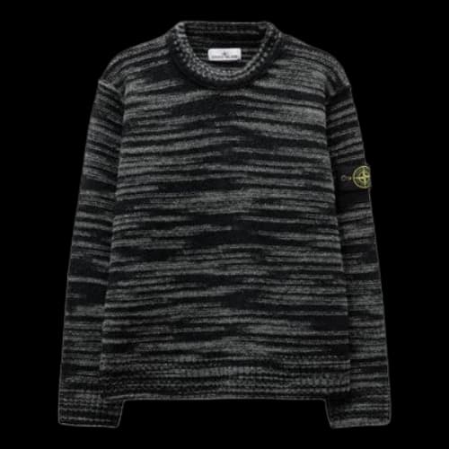 STONE ISLAND Reverse Seam Marl Crew Knit 'Black'