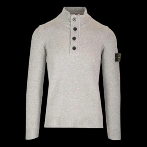 STONE ISLAND Logo Patch Long-Sleeved Sweater 'Grey'