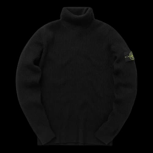 STONE ISLAND Logo Patch Turtleneck Sweater 'Black'