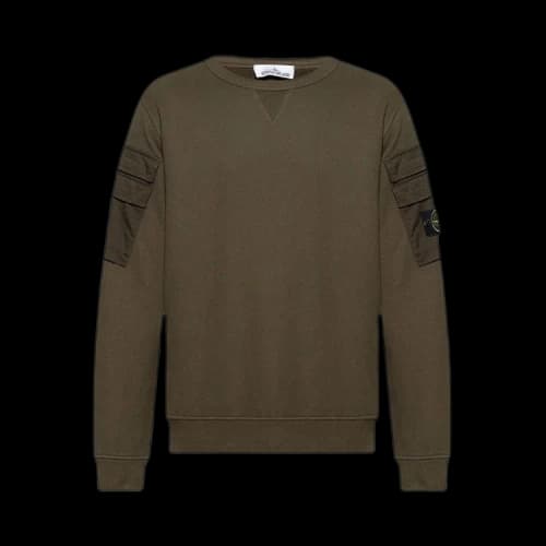 Stone Island Sleeve Pockets Crewneck 'Olive'