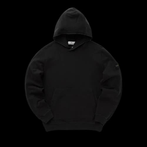 Stone Island Logo Patch Hoodie 'Black'
