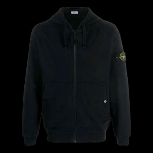 STONE ISLAND Cotton Zip-Up Jacket 'Black'