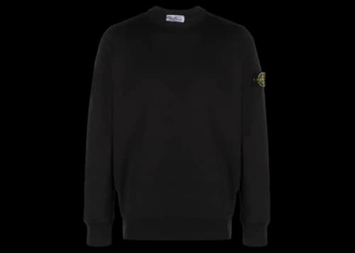 Stone Island Logo Patch Crewneck Sweatshirt Black